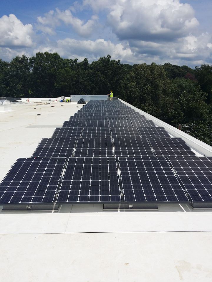 Roof Mounted Solar Array at the DC Prep School in Washington DC